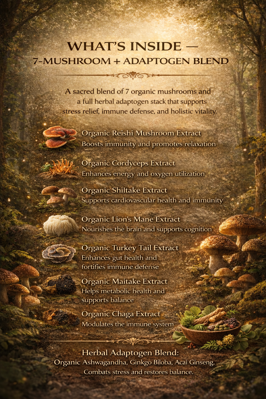 Mycelial Ritual™ — Adaptogenic Mushroom Blend Powder